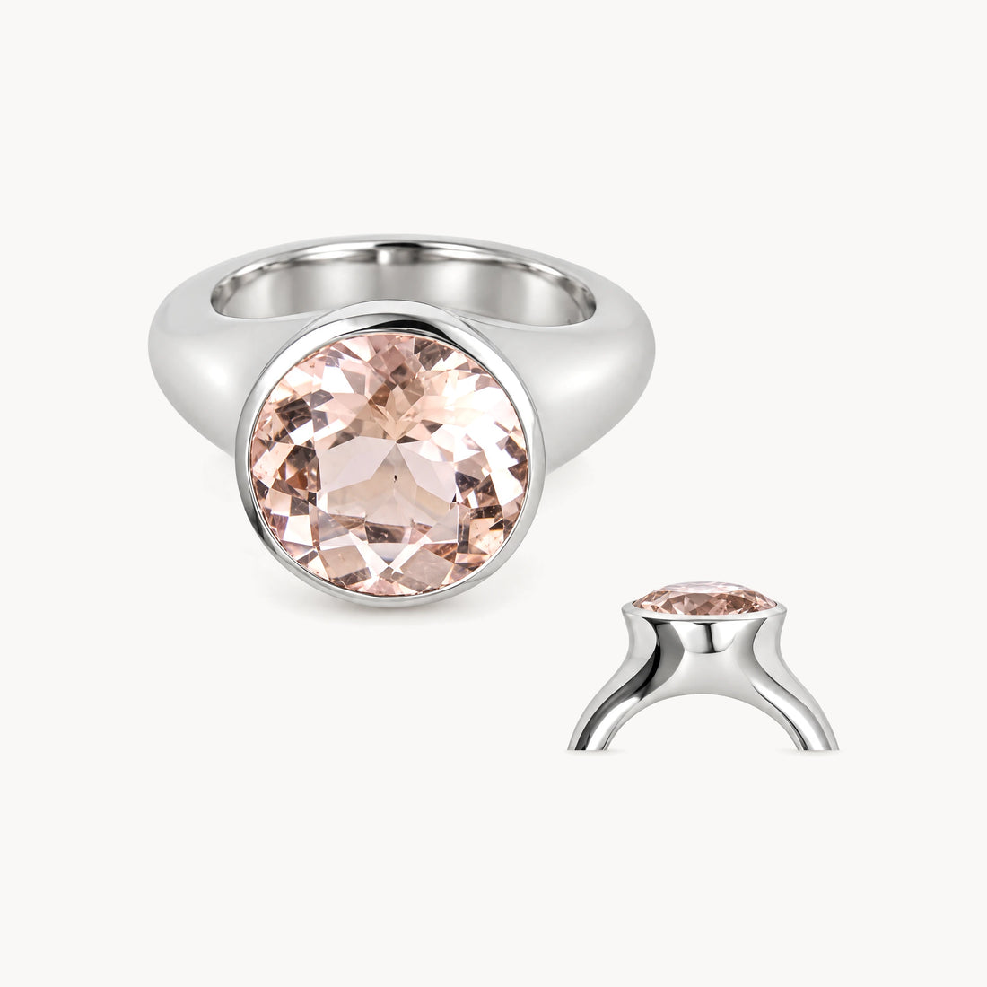 Ring in 585er Palladium-Weißgold mit Morganit