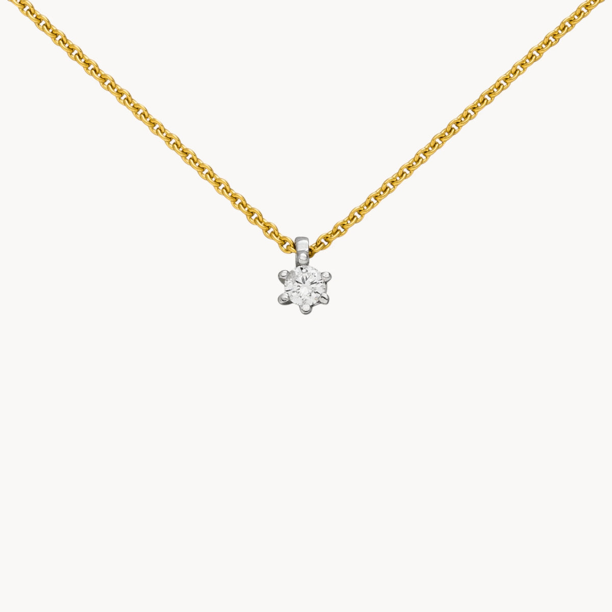 Collier in 950er Platin &amp; 585er Gold mit Diamant