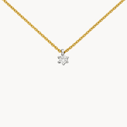 Collier in 950er Platin &amp; 585er Gold mit Diamant