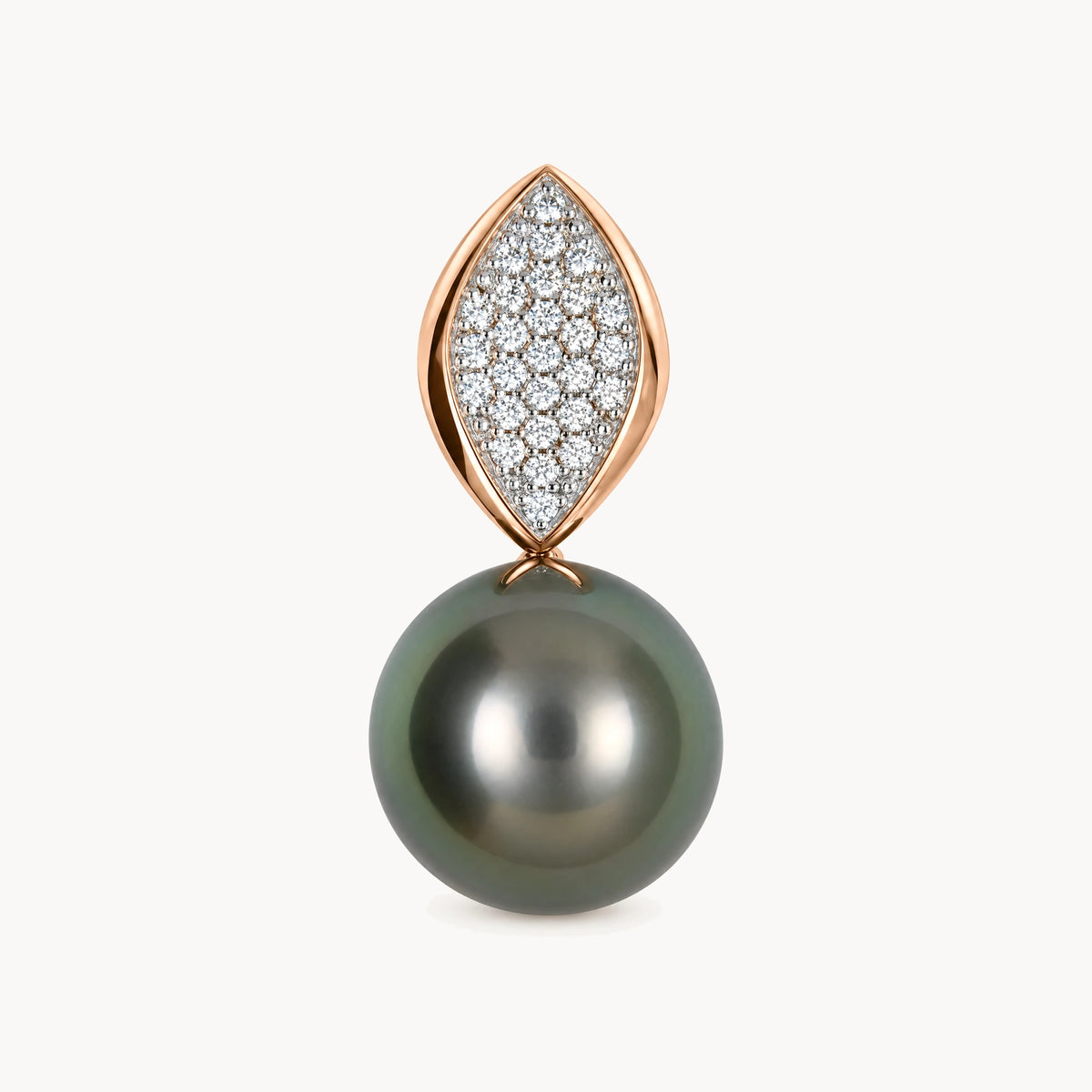 Anhänger in 585er Rotgold mit Tahiti-Zuchtperle &amp; Diamant