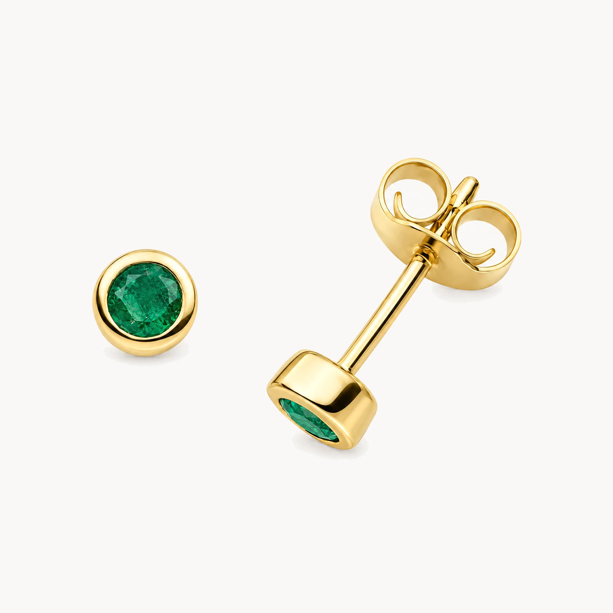 Ohrstecker in 333er Gelbgold mit Smaragd