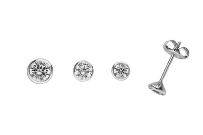 Ohrstecker in 333er Gold mit Zirkonia, Zargenfassung