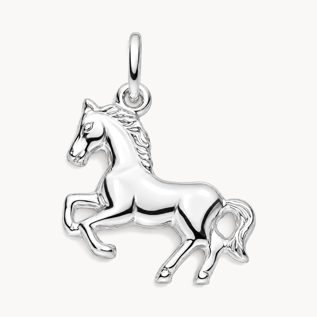 Glücksanhänger Pferd in 925 Silber rhodiniert
