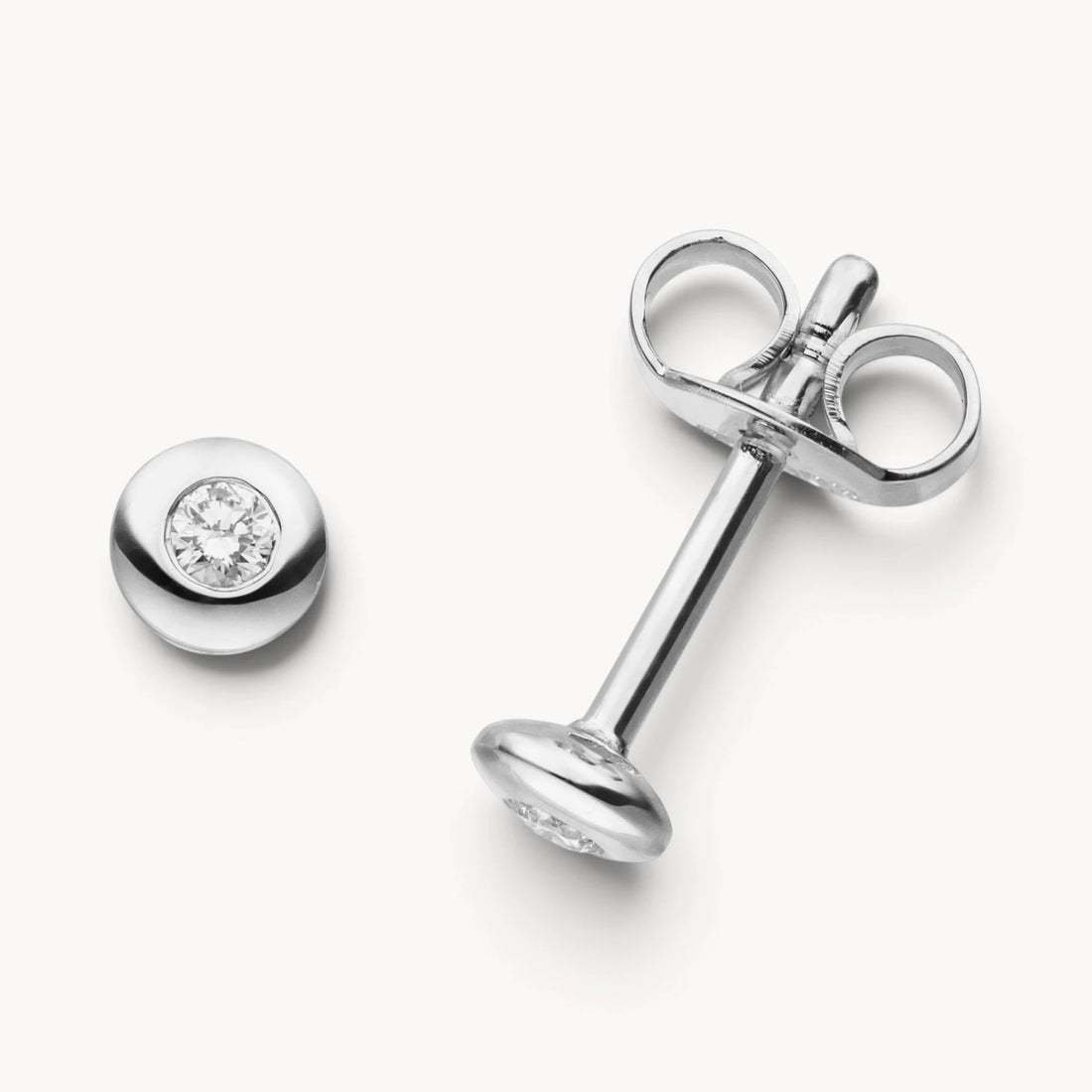 Ohrstecker in 585er Gold mit Diamant, Zargenfassung