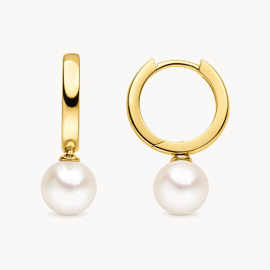 Creole in Gelbgold mit Zuchtperle