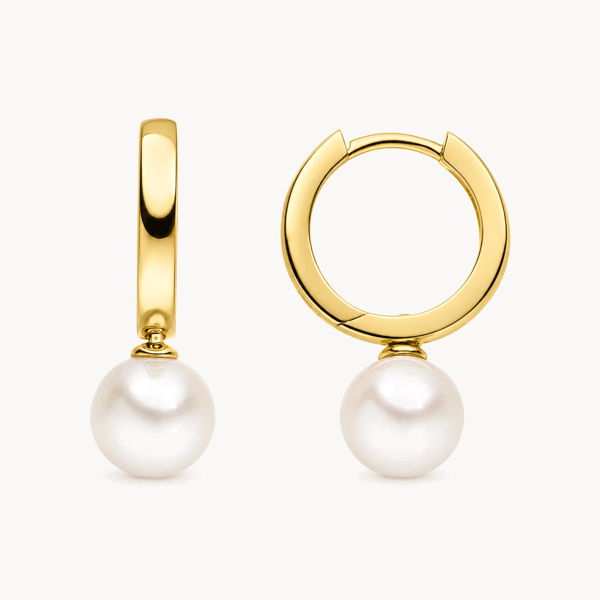 Creole in Gelbgold mit Zuchtperle