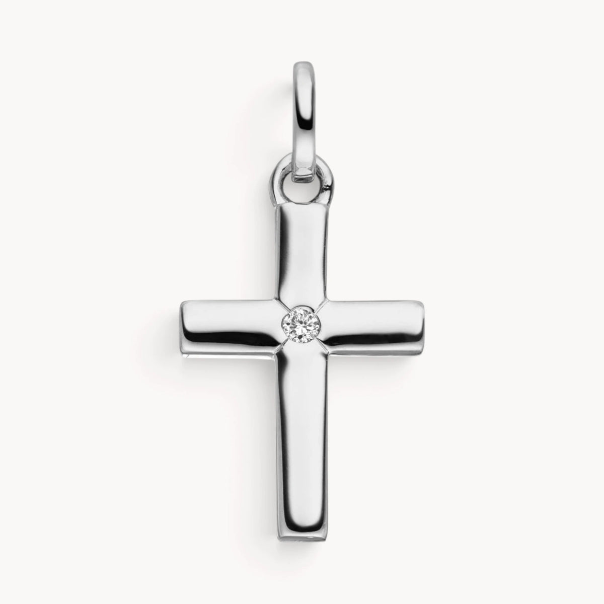 Kreuzanhänger in 585er Gold mit Diamant