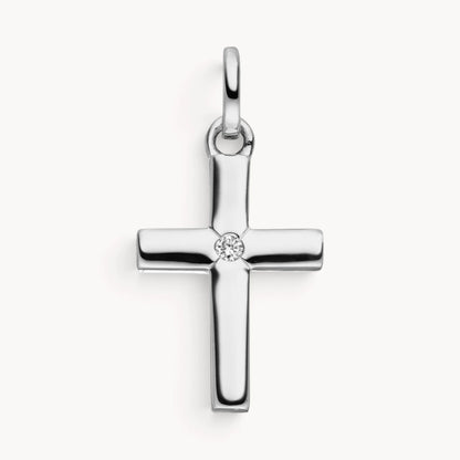 Kreuzanhänger in 585er Gold mit Diamant
