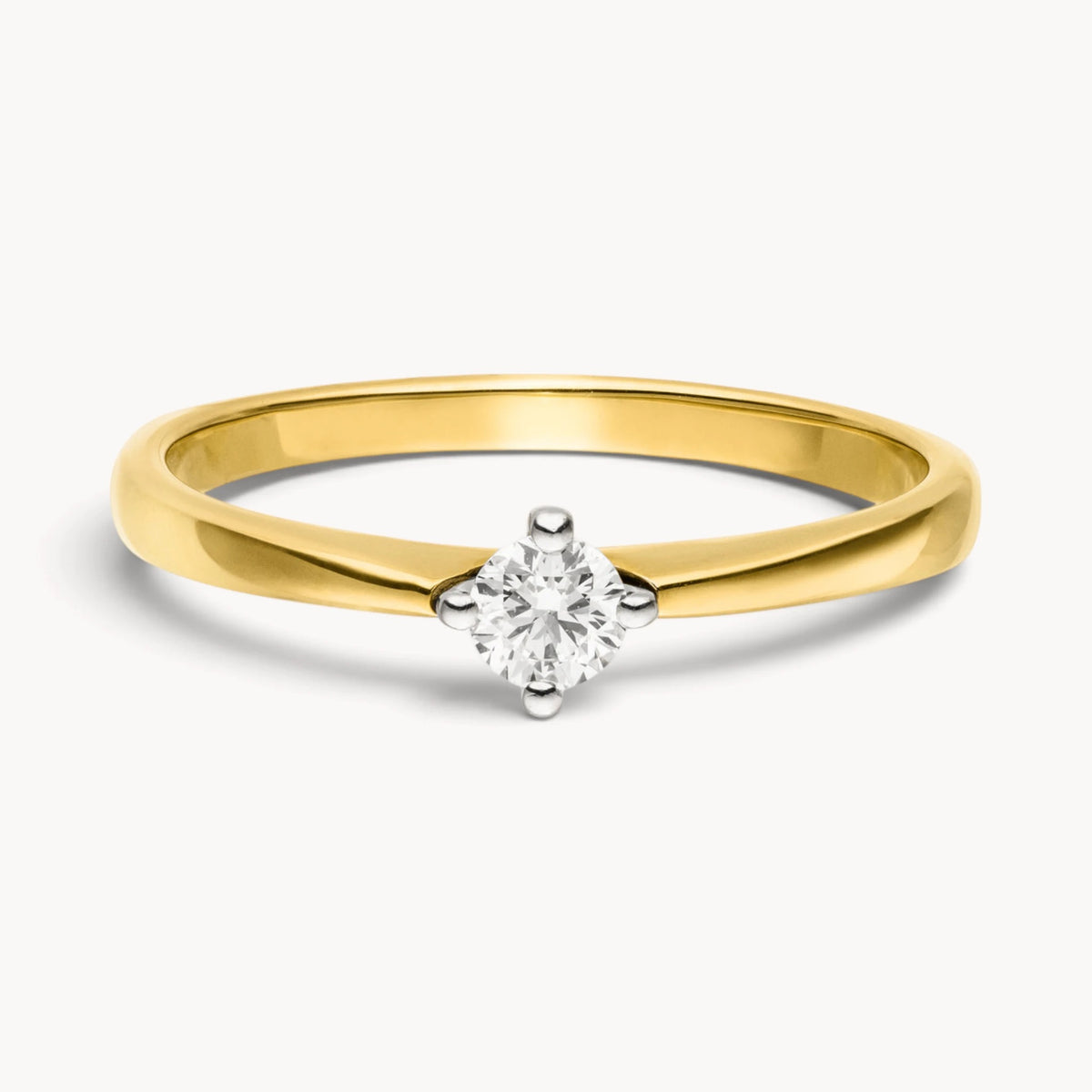 Solitärring in 585er Gold mit Diamant