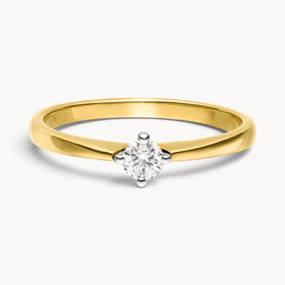 Solitärring in 585er Gold mit Diamant