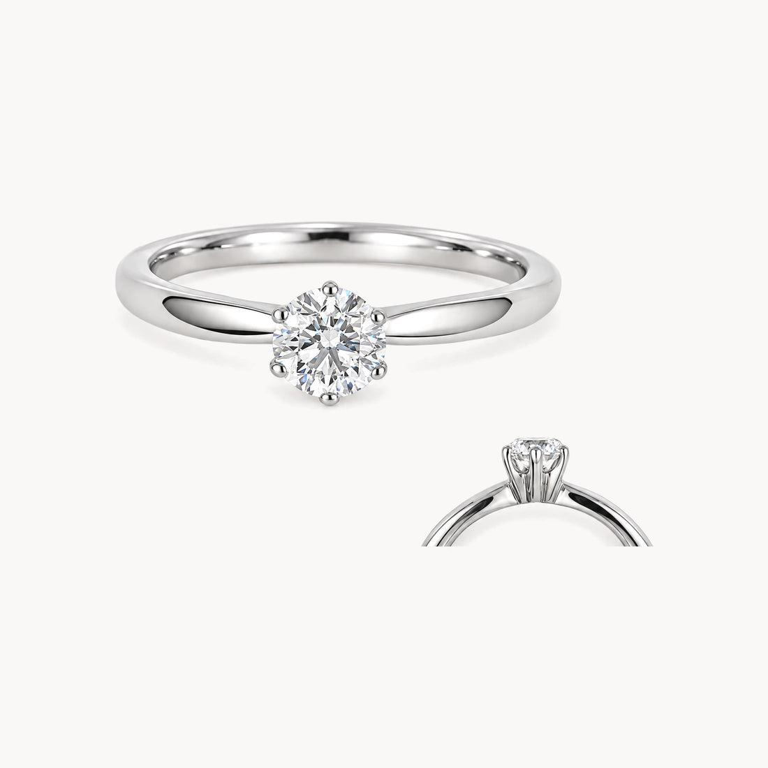 Solitärring in 750er Palladium-Weißgold mit Diamant
