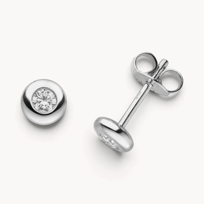 Ohrstecker in 585er Gold mit Diamant, Zargenfassung