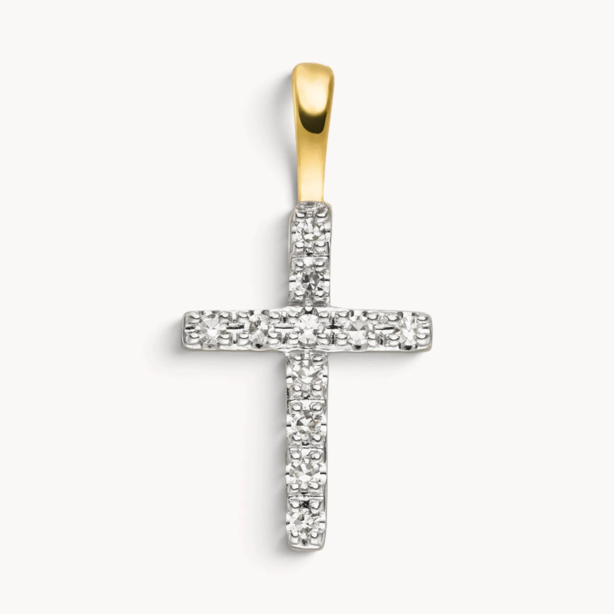 Kreuzanhänger in 585er Gold mit Diamant