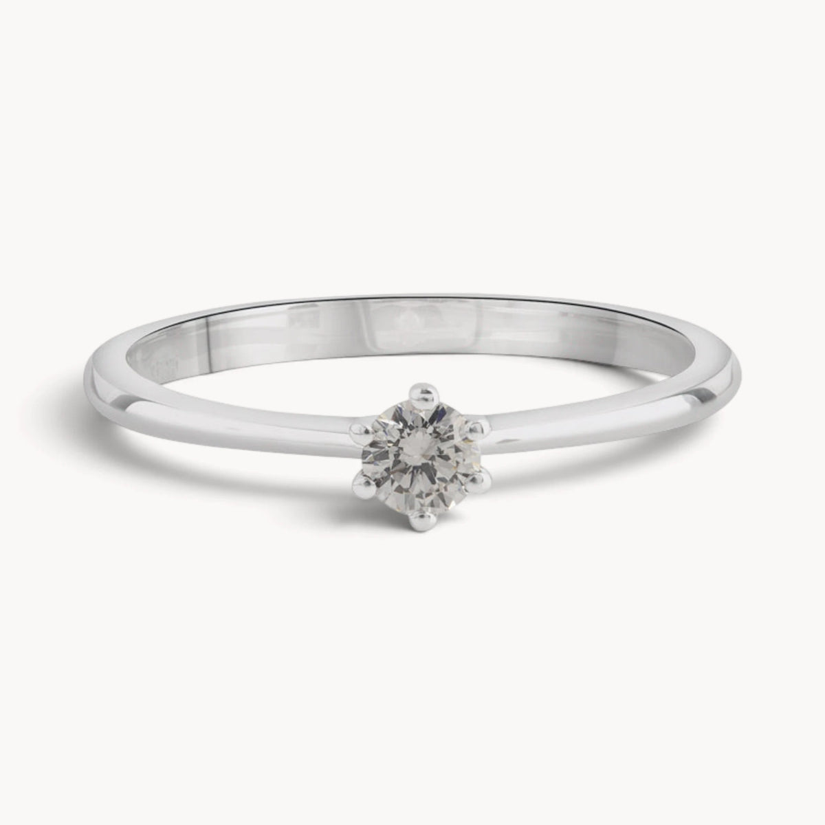 Solitärring in 585er Gold mit Diamant