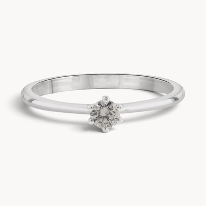 Solitärring in 585er Gold mit Diamant
