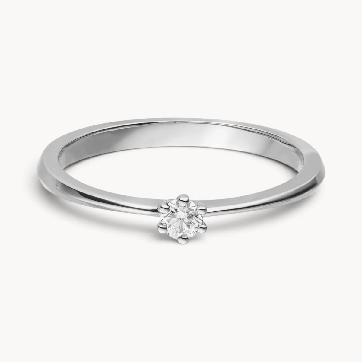 Solitärring in 585er Gold mit Diamant