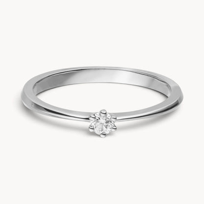 Solitärring in 585er Gold mit Diamant