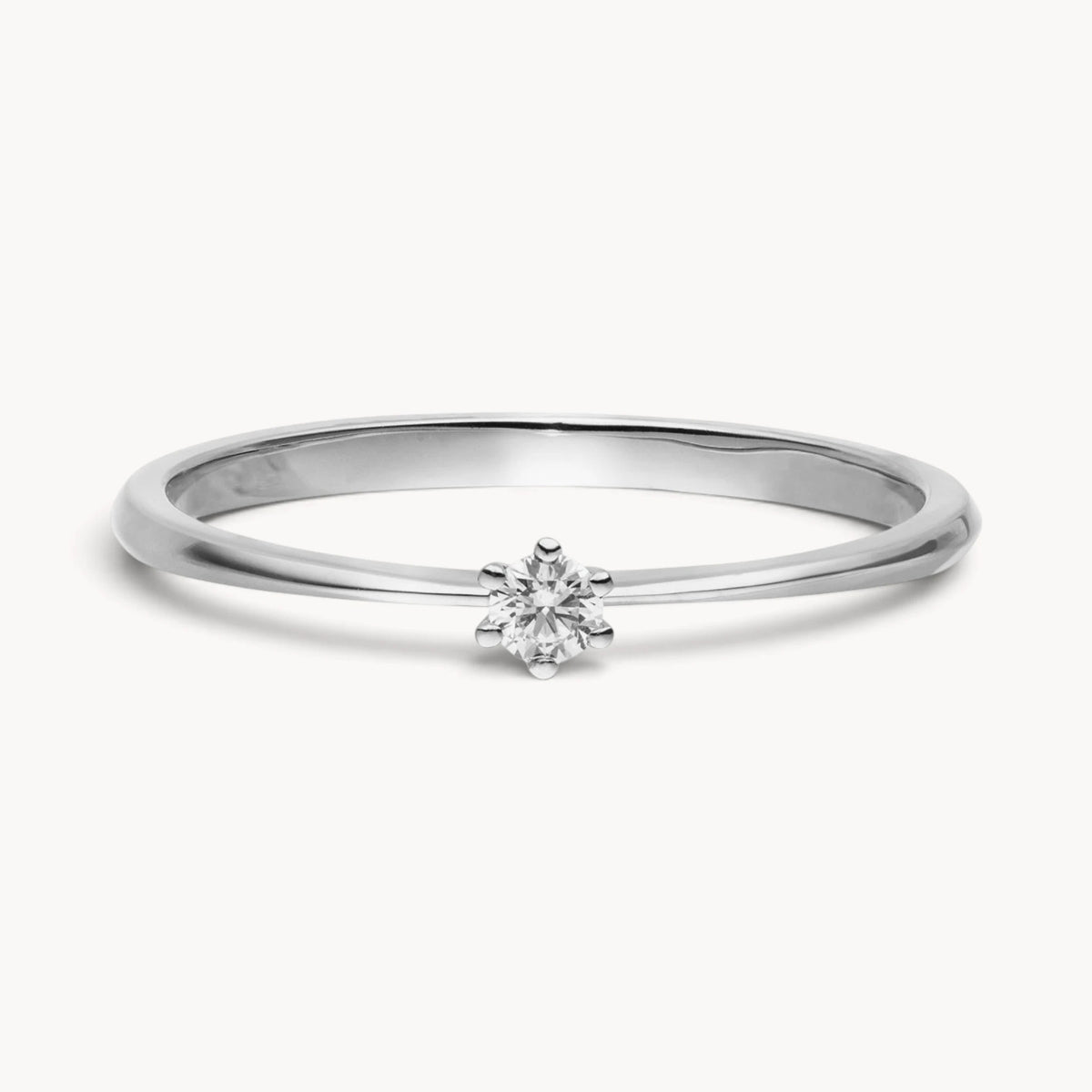 Solitärring in 585er Gold mit Diamant