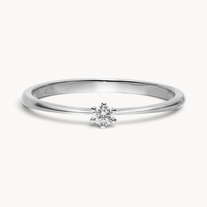 Solitärring in 585er Gold mit Diamant