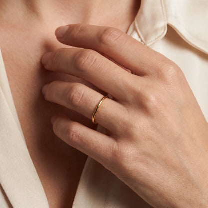 Vorsteckring in 585er Gold, an der Hand getragen