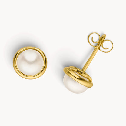 Ohrstecker in 333er Gelbgold mit Zuchtperle
