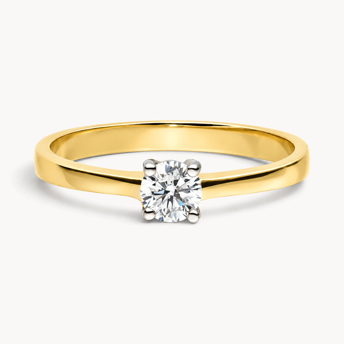 Ring in 585er Gold mit Zirkonia, 4er-Krappenfassung