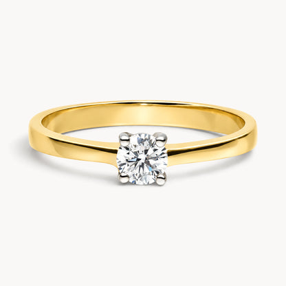 Ring in 585er Gold mit Zirkonia, 4er-Krappenfassung