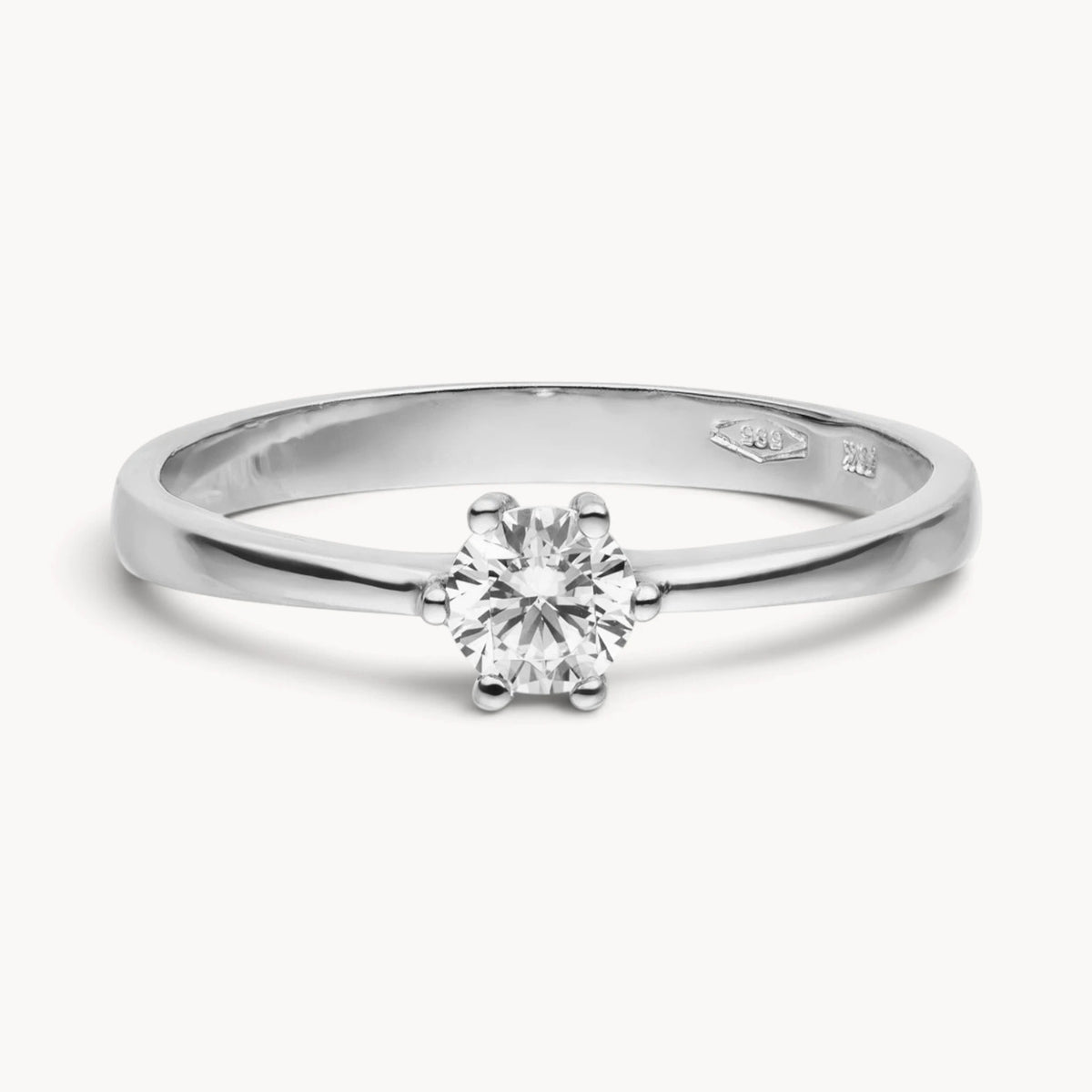 Ring in 585er Gold mit Zirkonia, 6er-Krappenfassung