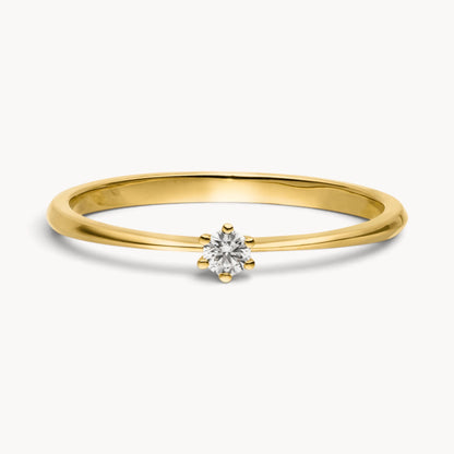 Solitärring in 585er Gold mit Diamant