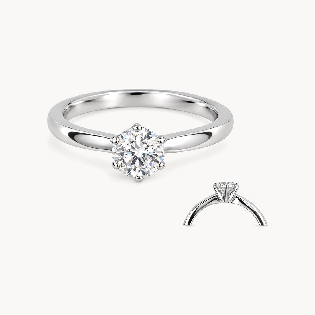Damenring in 585er Palladium-Weißgold mit Diamant