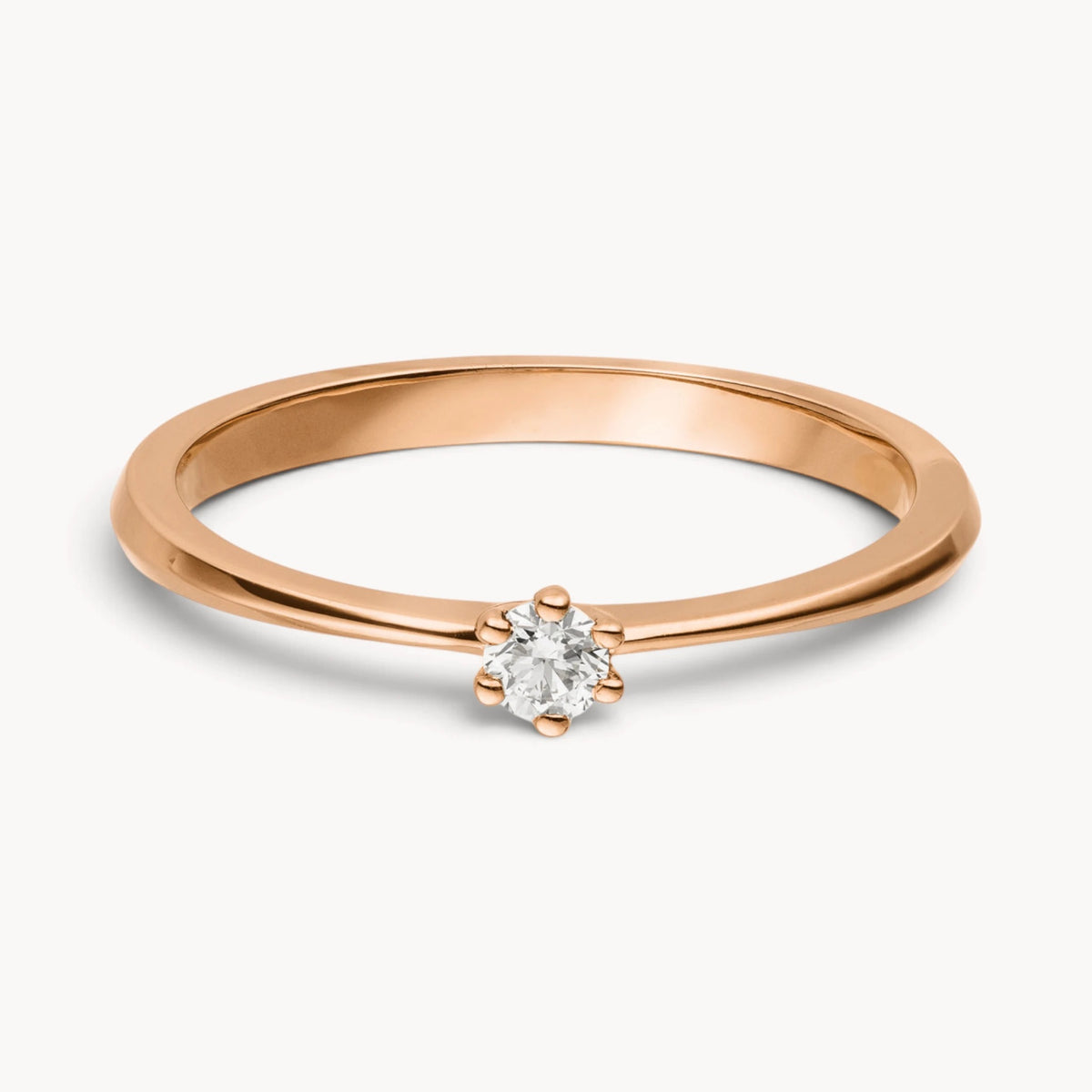 Solitärring in 585er Gold mit Diamant