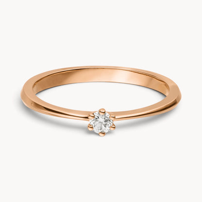 Solitärring in 585er Gold mit Diamant