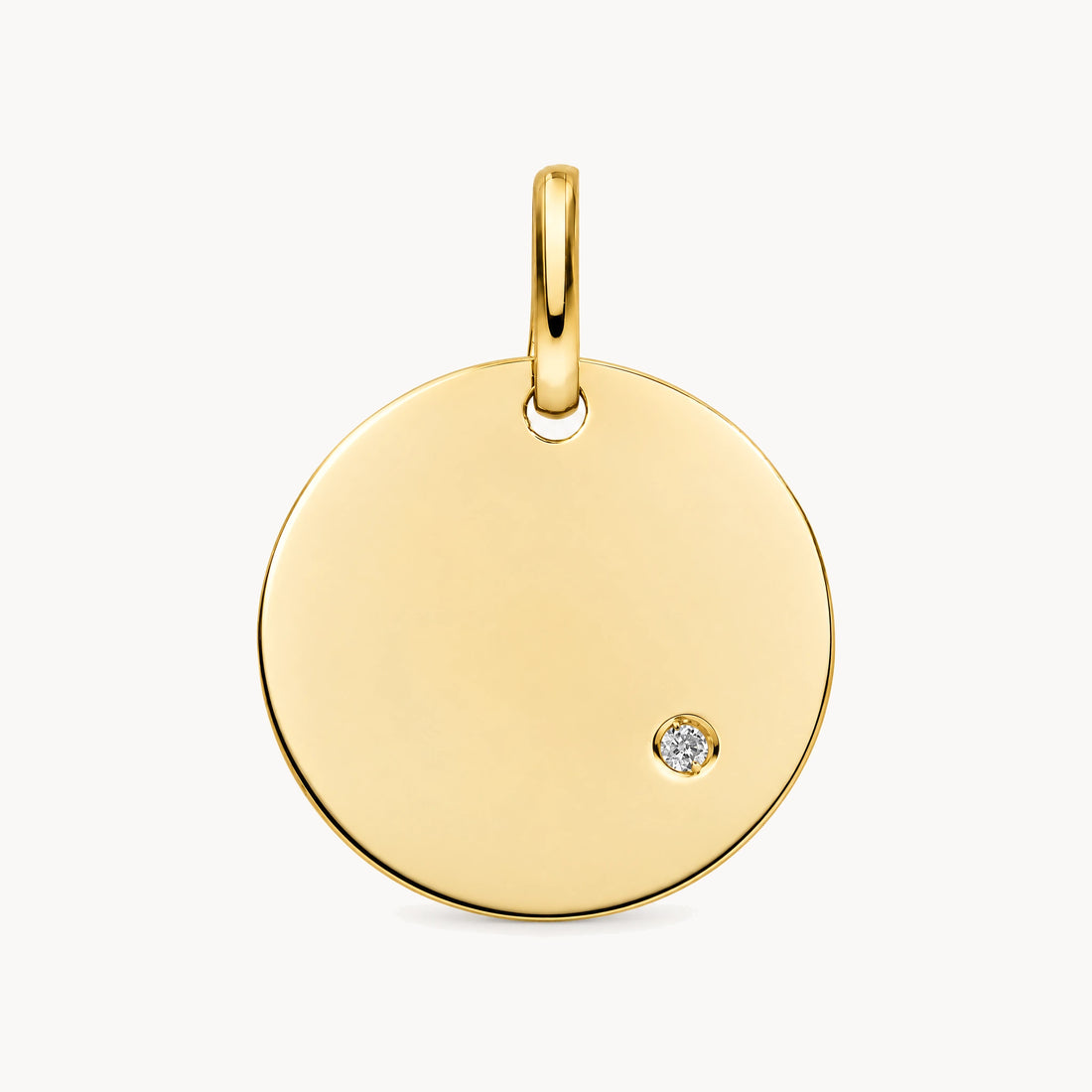Gravuranhänger in 333er Gelbgold mit Diamant