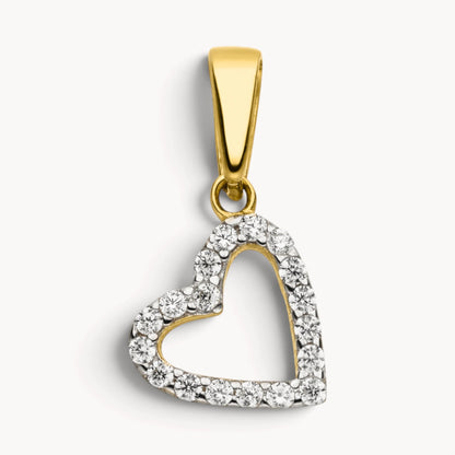 Herzanhänger in Gold &amp; Silber mit Zirkonia
