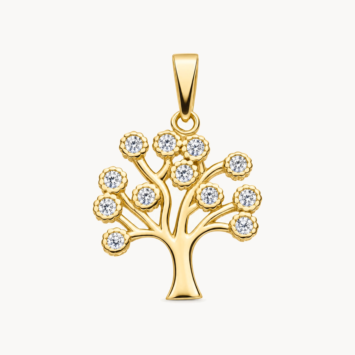 Glücksanhänger in 333er Gelbgold mit Zirkonia