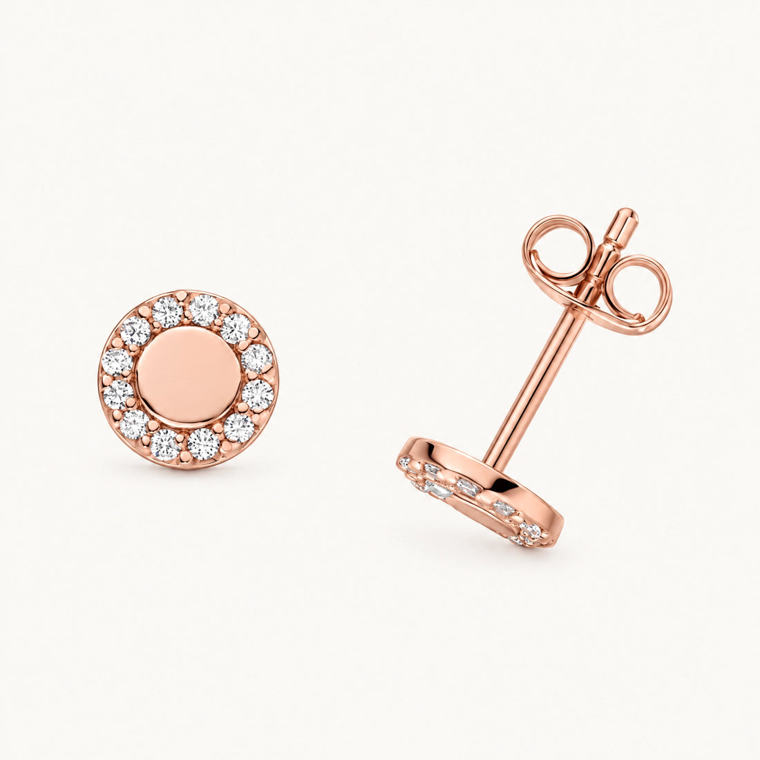 Ohrstecker in 925er Silber mit Zirkonia – rosé vergoldet