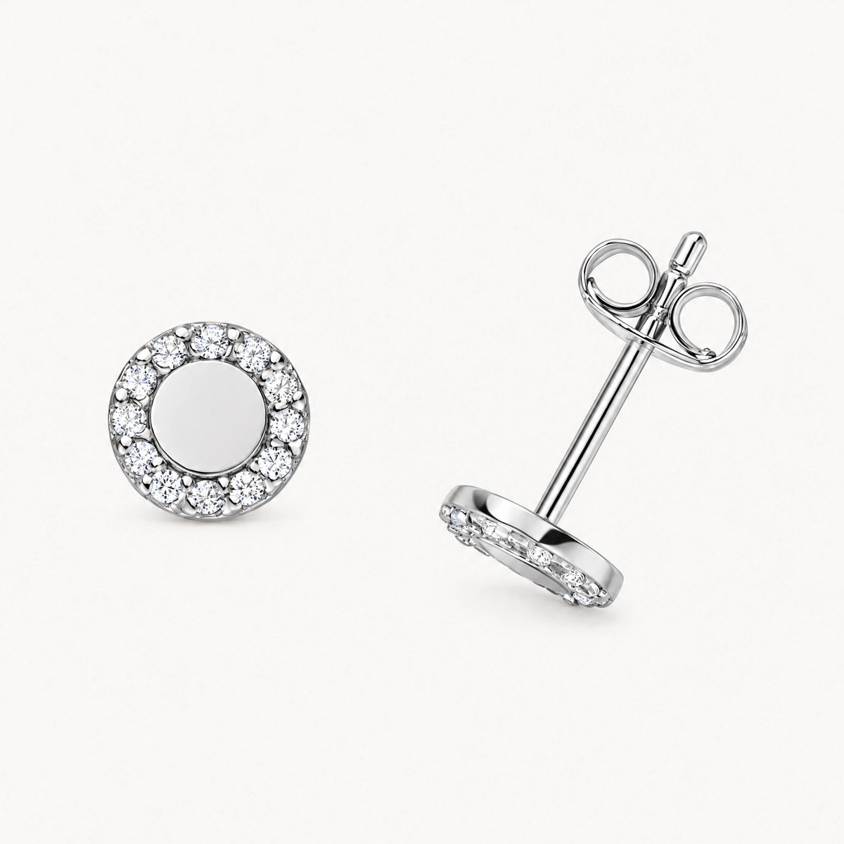 Ohrstecker in 925er Silber mit Zirkonia – rhodiniert