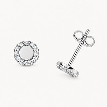 Ohrstecker in 925er Silber mit Zirkonia – rhodiniert