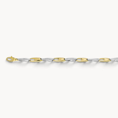 Armband &amp; Kette in 585er Gelb-/Weißgold