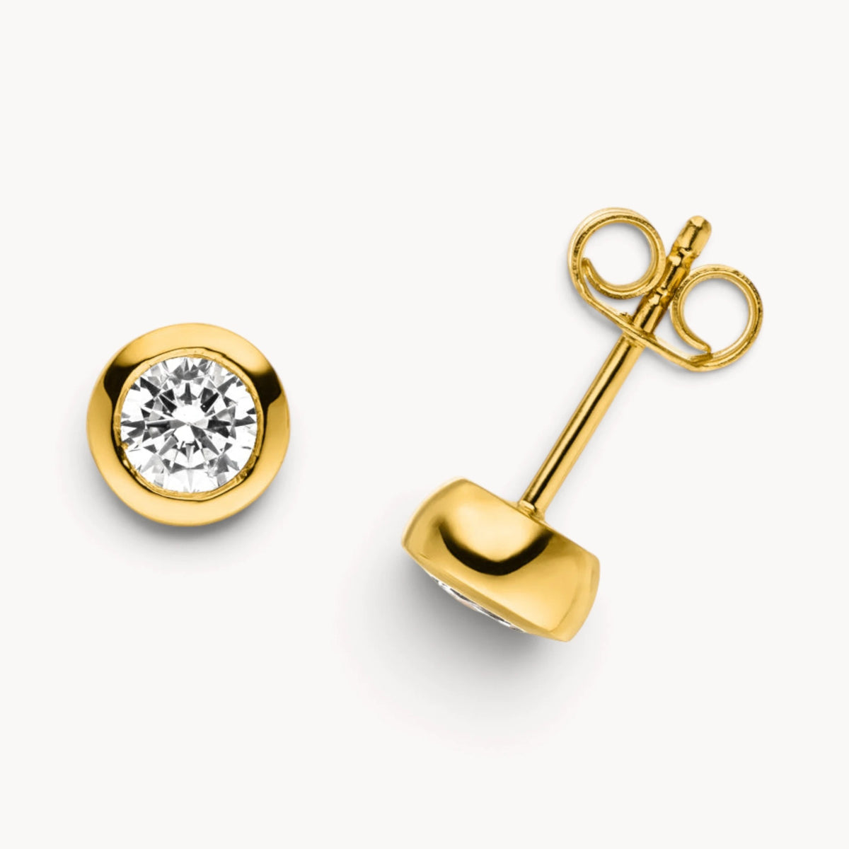 Ohrstecker in 925er Silber mit Zirkonia, Zargenfassung