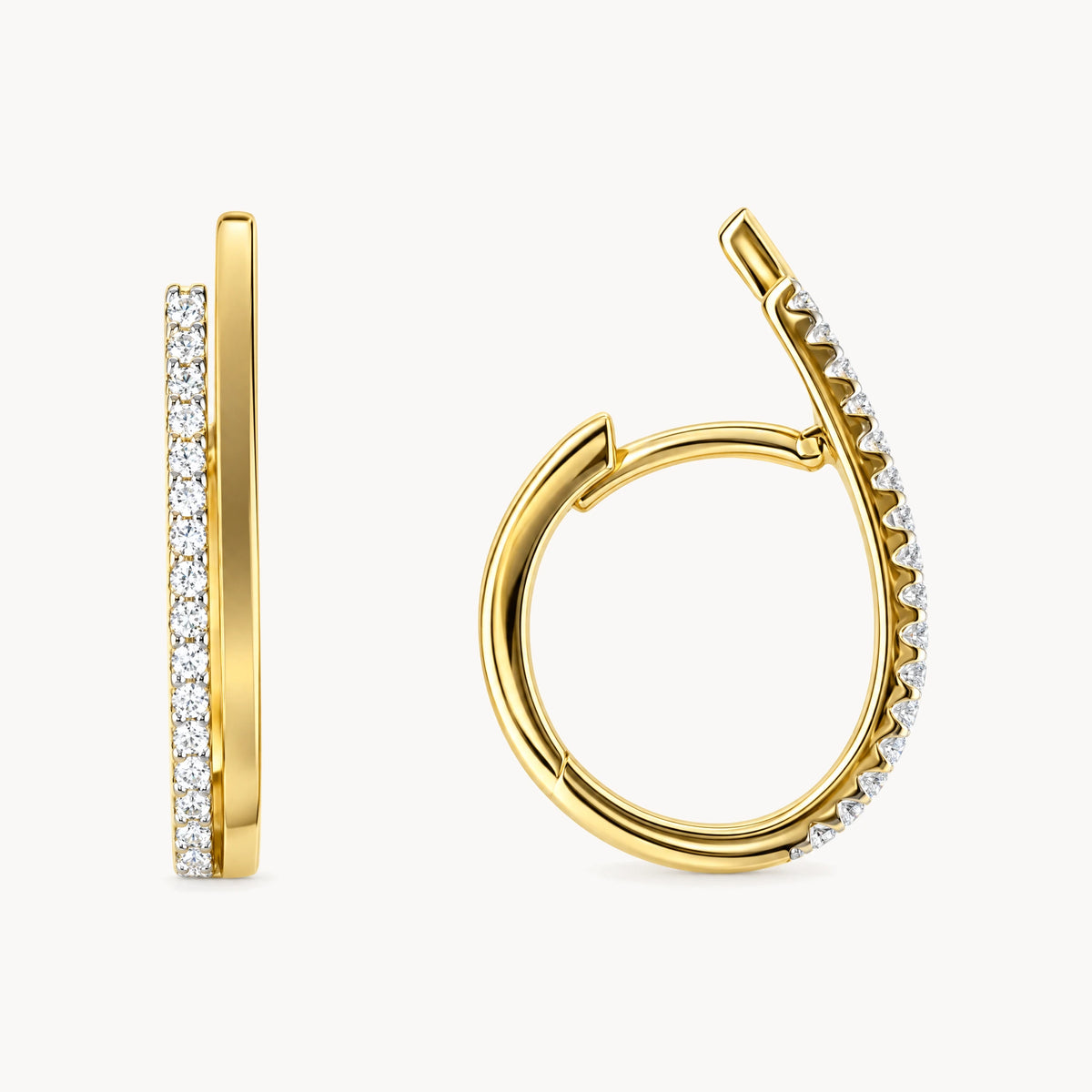 Creole in 585er Gelbgold mit Diamant