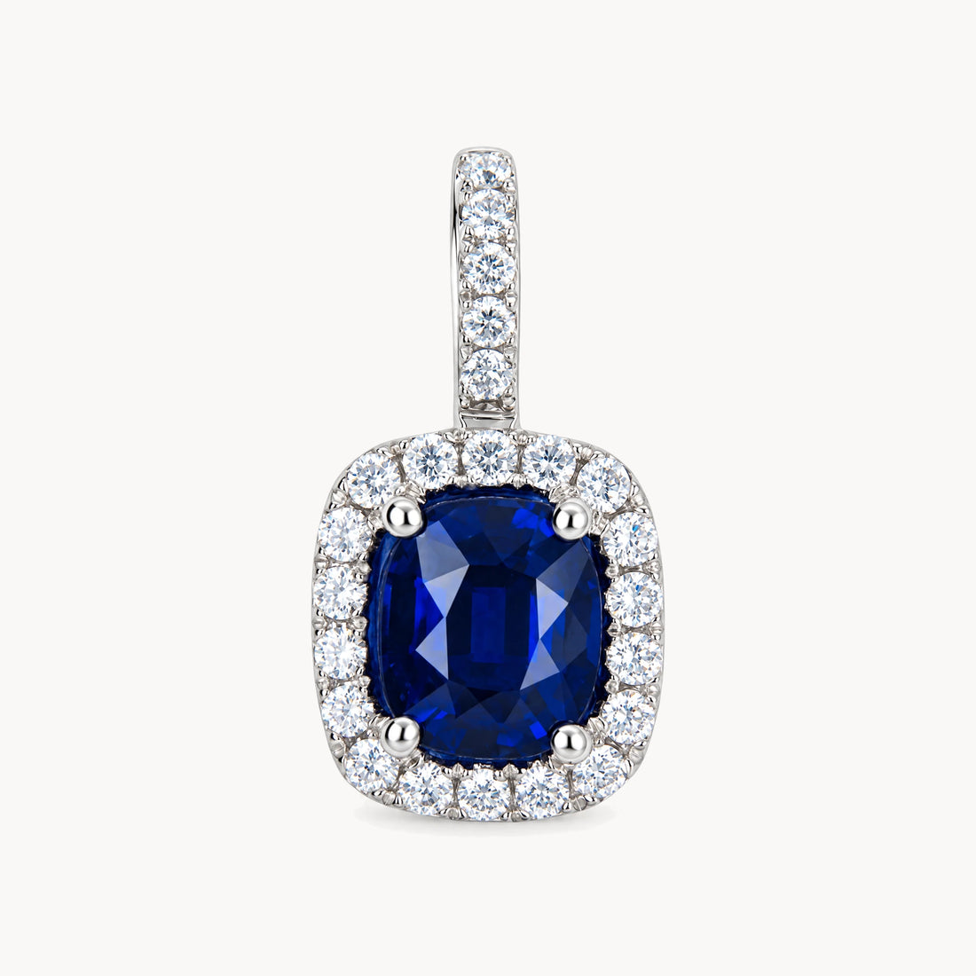 Anhänger in 750er Weißgold mit Saphir &amp; Diamant