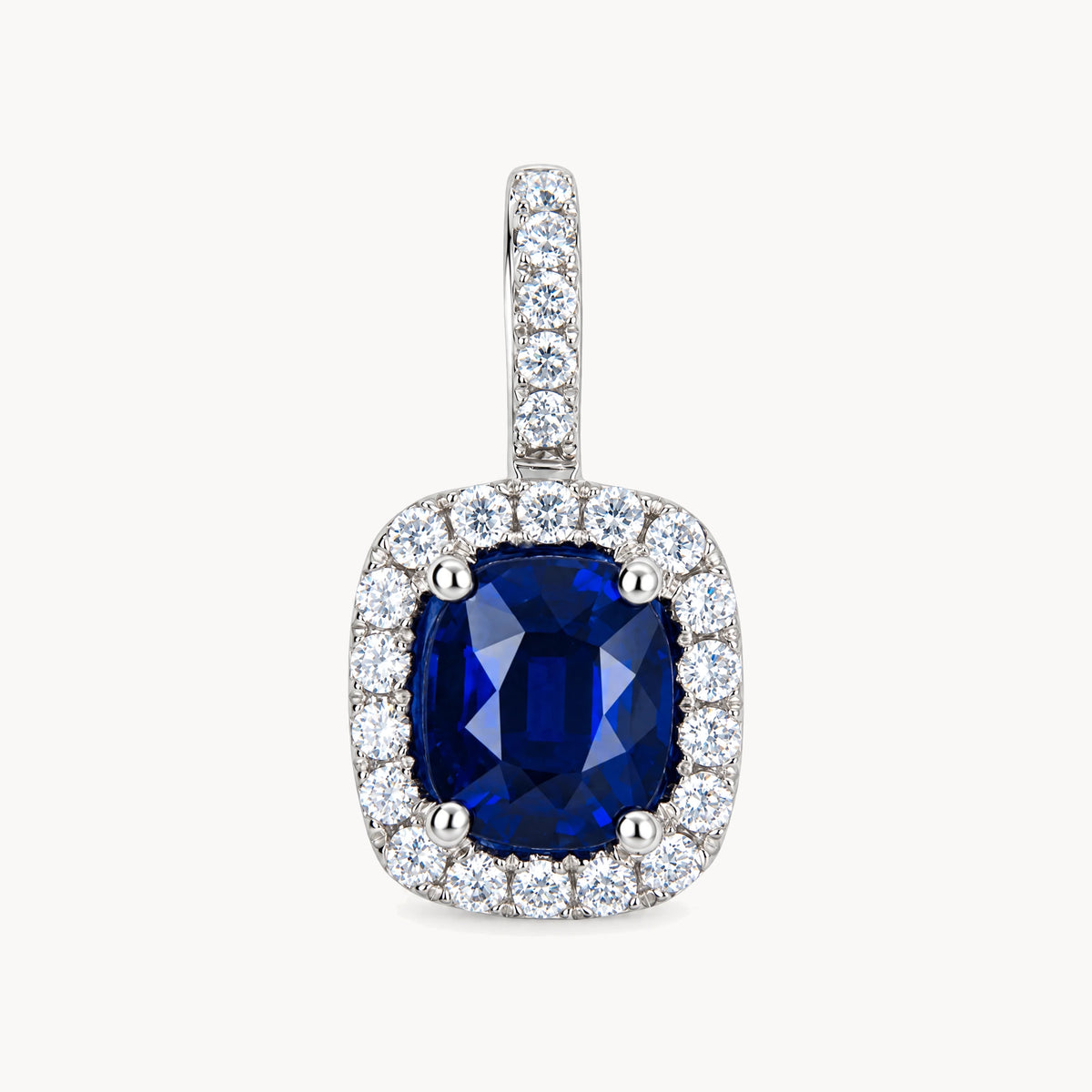 Anhänger in 750er Weißgold mit Saphir &amp; Diamant