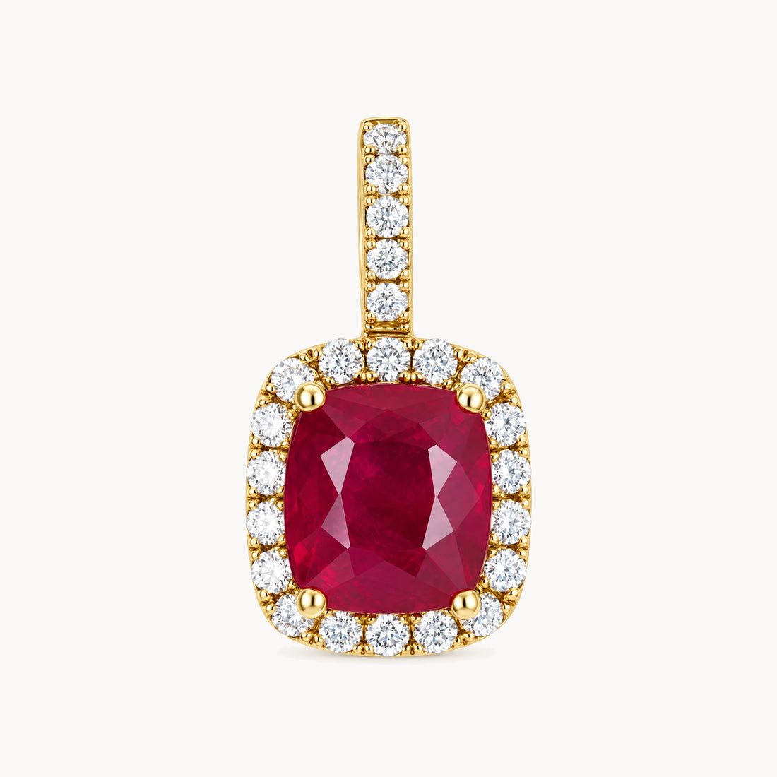 Anhänger in 750er Gelbgold mit Rubin &amp; Diamant