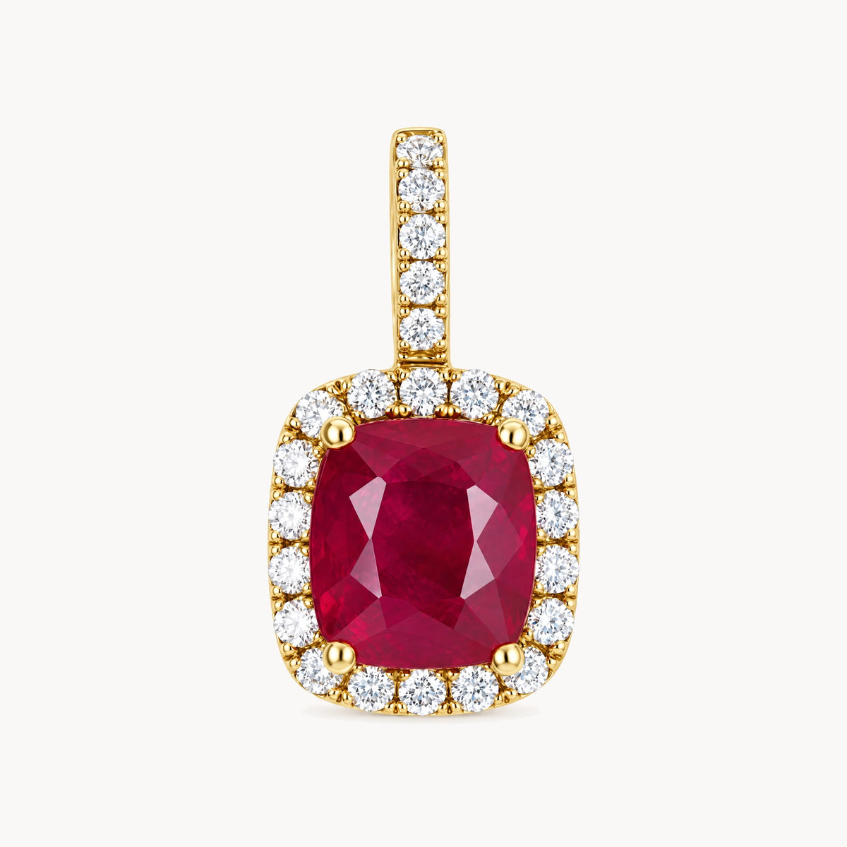 Anhänger in 750er Gelbgold mit Rubin &amp; Diamant