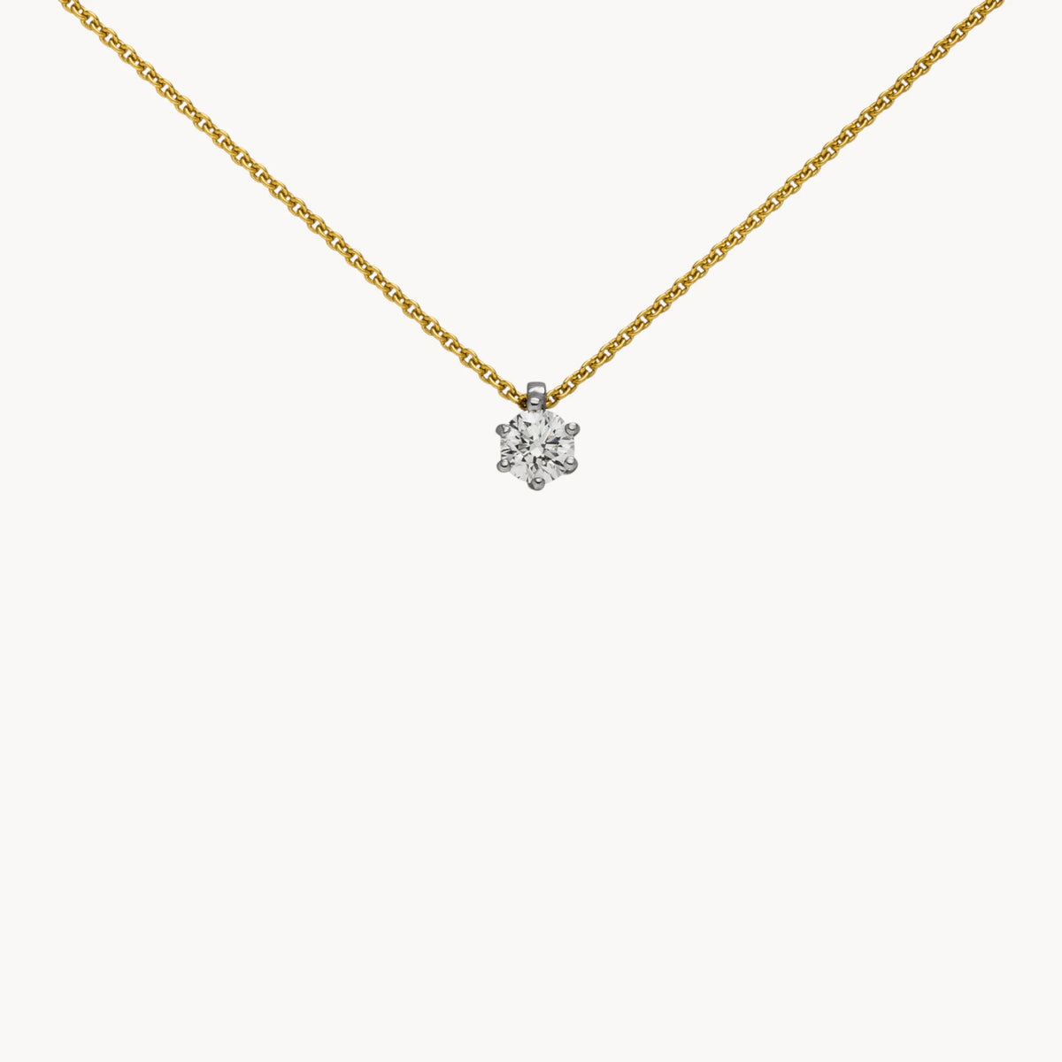Collier in 950er Platin &amp; 585er Gold mit Diamant