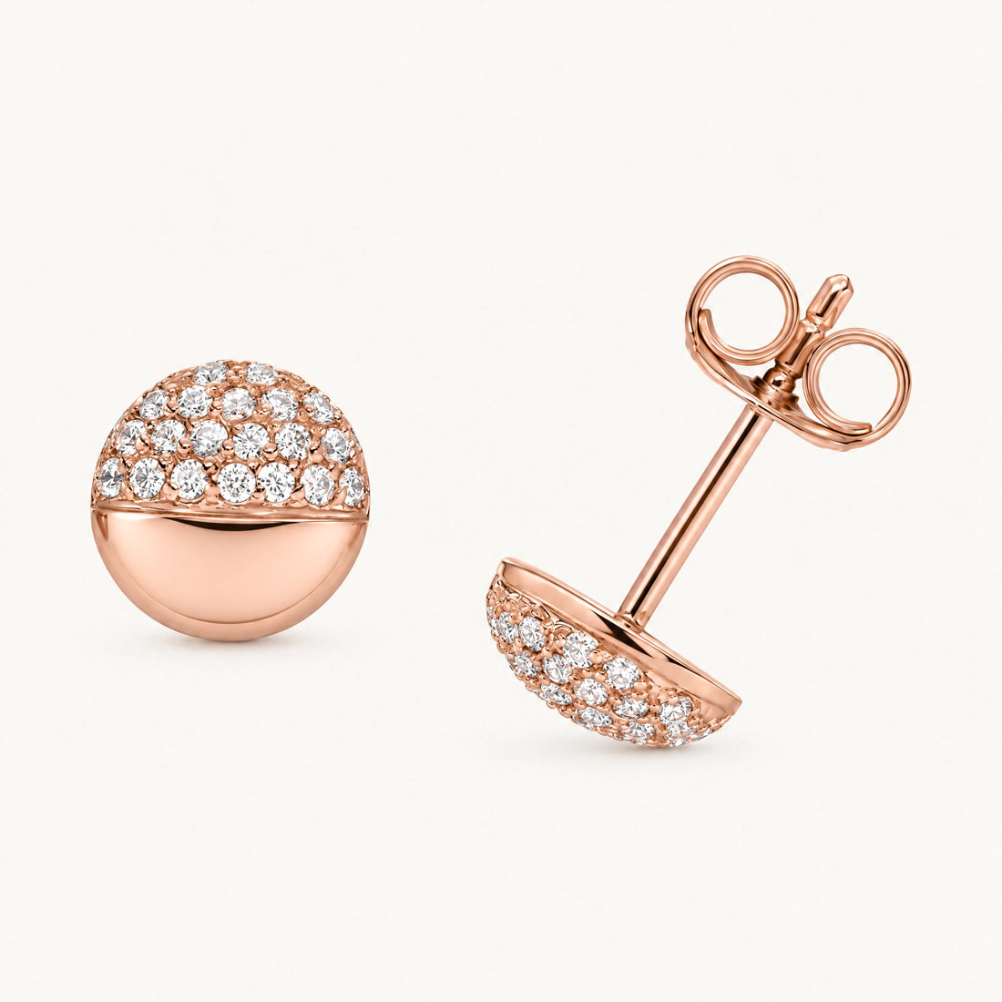 Ohrstecker in 925er Silber mit Zirkonia – rosé vergoldet