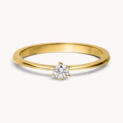 Solitärring in 585er Gold mit Diamant