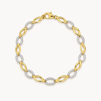 Armband in 333er Gelbgold mit Zirkonia