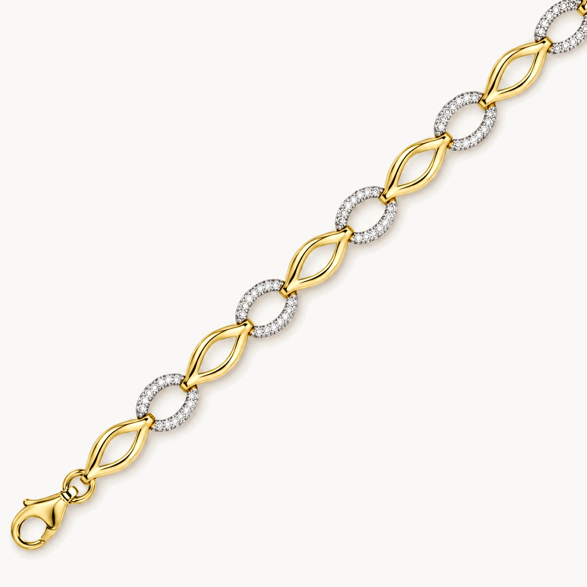 Armband in 333er Gelbgold mit Zirkonia
